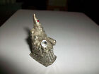 Vintage Spoontiques Pewter Wizard On Throne W crystal   Red Gem  hmr1311 -signed