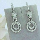 2ct Round Cut Lab Created Diamond Panther Dangle Earrings 14k White Gold Plated