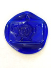 Vintage Blenko Glass Suncatcher Teapot Cobalt Blue Art Window Decor Ornament