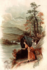 Vintage Victorian Man  Lady Mt  Washington Jewett s Range  Stove Trade Card