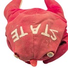 Vintage Frog Toad Stuffed Bean Bag Doorstop White And Red With State Stiched In