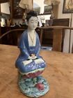 Beautiful Antique Handmade Chinese Republic Period Buddha Seated On Lotus Nice 