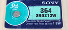 5 Pc Sony 364 Sr621sw Sr621 Ag1 Silver Oxide Watch Battery 1 55v Murata Exp 2031