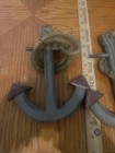 Vintage 2 Nautical Wooden Ship Anchor Wall Decor With Ropes