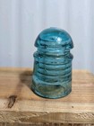 Vtg Aqua Teal Blue Glass Star Embossed Telegraph Power Electric Insulator