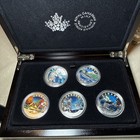 2016 Canada  20 Wildlife Series 5-coin Set Colorized W  Wood Case   1 Coa Only