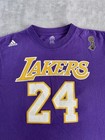 Los Angeles Lakers  24 Kobe Bryant Jersey Style T Shirt Adidas Nba Purple Medium