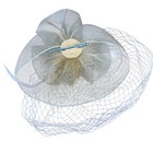 Gold Fascinator Clip Womens Floral Mesh   Feather Design Elegant Accessory