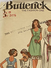 Vtg 1970 s Butterick 6668 Sewing Pattern Wedding Bridesmaid Formal Dress Sz 8