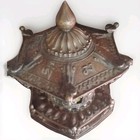 Antique Buddhist Table Prayer Wheel Sutra Copper Silver Tibet Nepal Pagoda