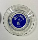2 Vintage Aladdin Hotel Casino Las Vegas Glass Ashtray Blue Genie Black Amethyst