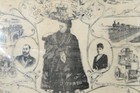 Antique Original Print On Silk  god Save The Queen  Her Majesty Queen Victoria