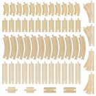 56piece Bulk Value Wooden Train Track Pack  Compatible With All Major Toy Train