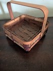 Early Antique Miniature Woven Basket Swing Handle Square