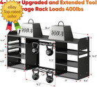 Upgrade Large Power Tool Organizer Wall Mount  Cordless Tool Storage Rack With 8