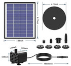 Brand New  Aisitin 6 5w Solar Fountain Pump  Built-in 1500mah Battery  6 Nozzles