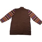 Vtg Nwt Bob Mackie Brown Cardigan Wearable Art Women s Xl Indie Boho Rainbow 