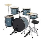 Mch Full Size Adult Drum Set 5-piece Black With Bass Drum 2 Tom Drum Snare Drum