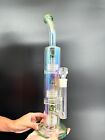 16in Heavy Thick Glass Bong Water Pipe Hookah Bongs With Skull Catcher Green