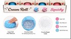 Crunchy Cream Roll Squishy Crystal Beads Sensory Stress Toy Pink Blue White