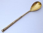Imperial Russian Silver Niello Enamel Demitasse Spoon Vasily Semenov C1880