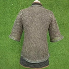 Medieval Viking Chainmail Shirt Front Open 9mm Rlat Ring With Solid Ring Riveted