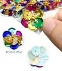 100 Pack Beaded Sequin Flower Sew On Patches Glitter Mini Paillette Applique    