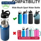 Lids With Straw For Hydroflask Wide Mouth 20 32 40 Oz  Flex Straw Lid Fit For Hy