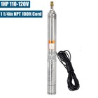 1hp 4   Deep Well Submersible Pump 207  Max 37gpm 115v 100  Cord Stainless Steel