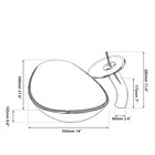 Us Bathroom Oval Blue black Tempered Glass Vessel Sink Basin Waterfal Mixer Tap