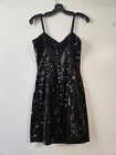 J Reynolds Designs Atlanta Vtg Sequins Black Prom Formal Party Gown Usa Sz 4 6