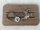Australian Shepherd Enamel And Metal Keychain Silver