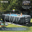 Intex 18  X 9  X 52  Ultra Xtr Rectangular Frame Swimming Pool Set With Pump