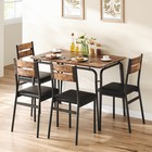 5-piece Dining Table Set Wooden Kitchen Dining Room Furniture Upholstered Chairs