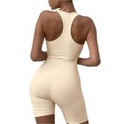 One Piece Fitness Romper Ribbed Sleeveless Jumpsuit