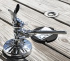 Shotgun Bunny Hood Ornament For Flat Surface Chrome 3 Stud  7 1 8   h  Hts 5046
