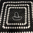 Crochet Square Afghan Throw Blanket Black   White 52    X 52    Granny W  Cowboy Hat