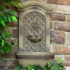 Rosette Leaf Polystone Outdoor Wall Fountain - Florentine Stone By Sunnydaze