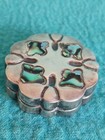 Vintage Sterling Silver Abalone Inlay Pill Trinket Box Hinged Marked 925 22g