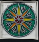 Vtg Nos Floralier Faux Stained Glass Plastic Sun Catcher Pa Dutch Good Luck Hex