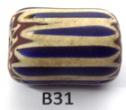 Nice Old 6 Layer Antique Venetian Chevron African Trade Bead  B31  Bg 84