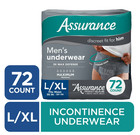 Assurance Men s Incontinence Underwear  Large  Maximum Absorbency  72 Count