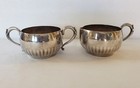 3 Piece Vintage Oneida Ltd Silverplate Fluted Creamer Sugar Bowl And Oval Tray