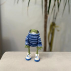 Blue Sweater Frog Crochet  Cute Amigurumi Plush Toy Tutorial  Handmade Doll