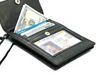 Rfid Blocking  Leather Passport Holder Credit Card Organizer Neck Strap Lanyard
