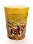 Vintage 4 1 2   Yellow Candy Tin From W- Germany Artist Is K Mack
