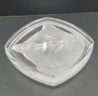 Replacement Lid Frosted Intaglio Cristal D arques Cat For Glass Trinket Box