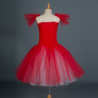Girls Sleeveless Ballet Leotard Girls Ballet Maxi Dance Dress Costume Tutu Dress