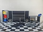 Black Pit Utility Tool Box Workbench Shelf Oil Pan Vise 1 24 1 25 Scale Garage