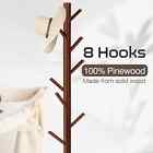 New Zealand Pinewood Coat Rack Tree Clothes Hanger Hat Coat Rack 8 Hooks
